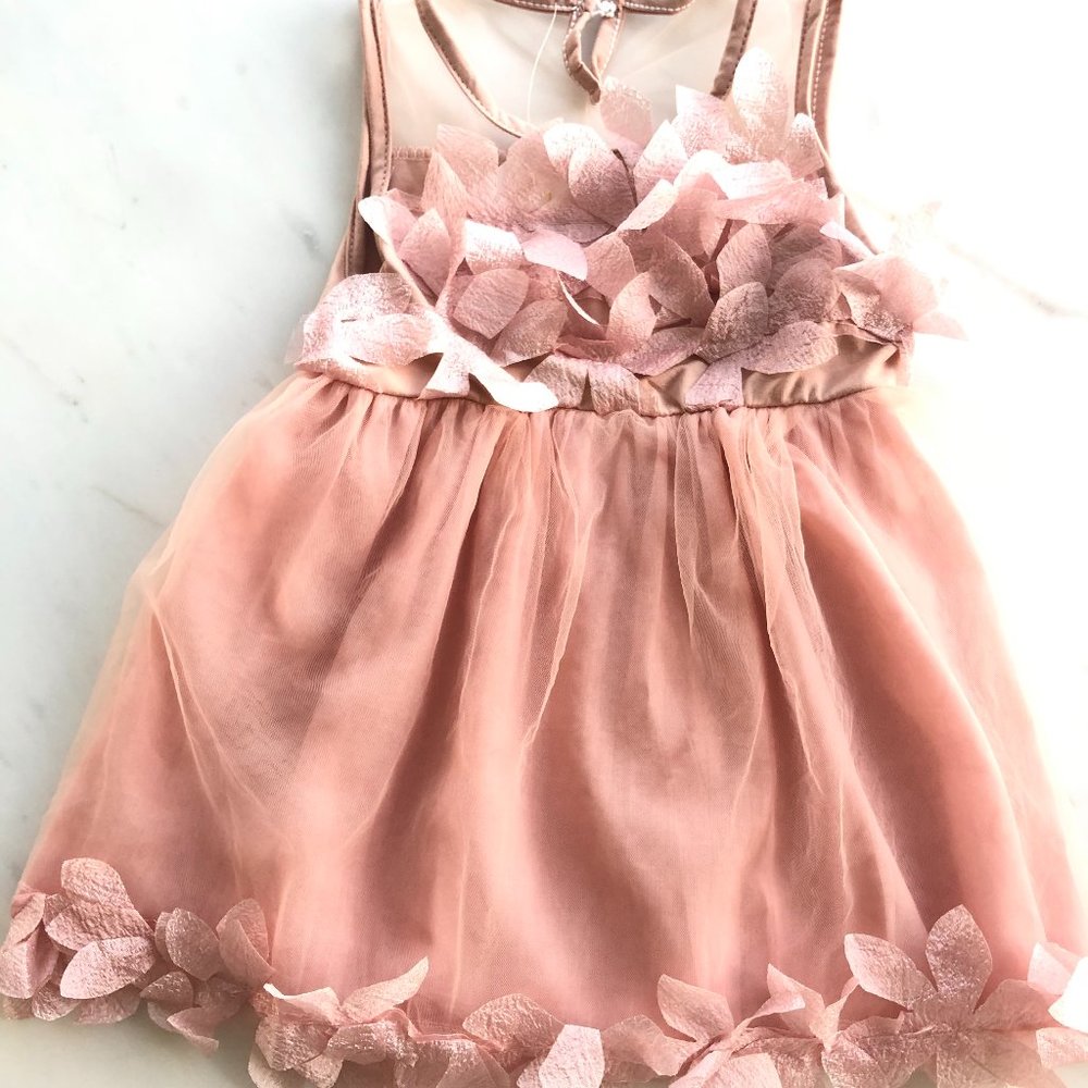 Little Girls PinkFlowery Tutu Dress